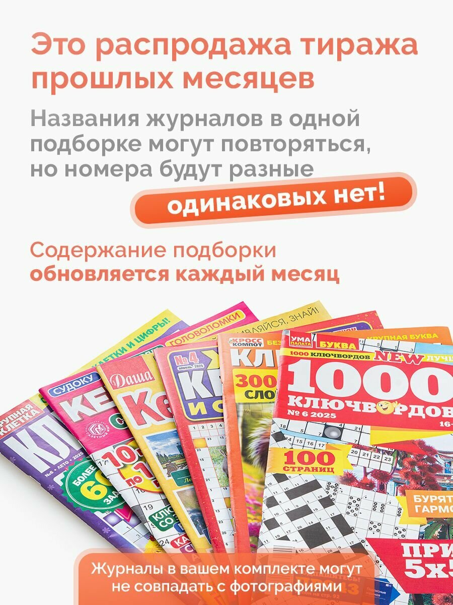 Ключворды и кейворды набор для взрослых сборник 6 штук А4 — фото 1