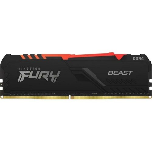 Оперативная память для компьютера 8Gb 1x8Gb PC4-28800 3600MHz DDR4 DIMM CL17 Kingston Fury Beast RGB KF436C17BBA8 407600₽