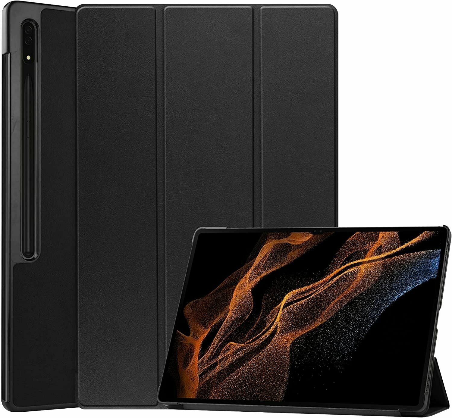 Умный чехол Kakusiga для планшета Samsung Galaxy Tab S8+ SM-X800/ S7 FE T736/S7 Plus T970/T975 (12.4) черный