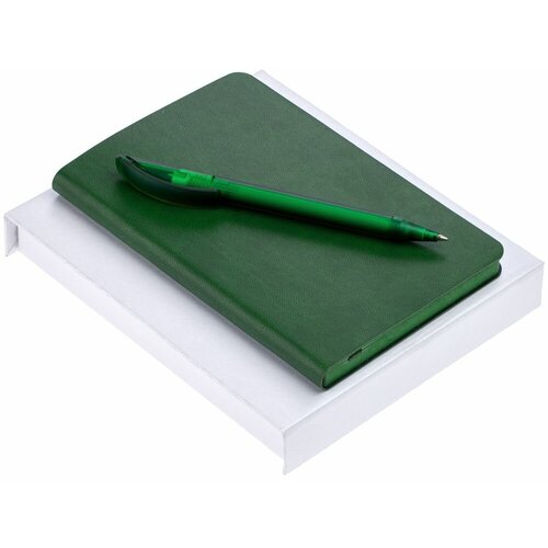 Набор Neat, зеленый, 14,2х17х2,1 см, искусственная кожа; пластик; переплетный картон