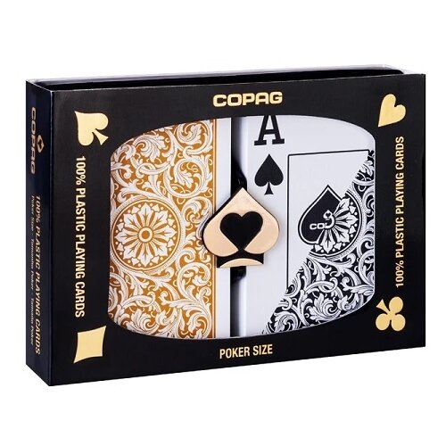 Карты для покера Copag 1546 Poker Size Jumbo Index Playing Cards (Black Gold)