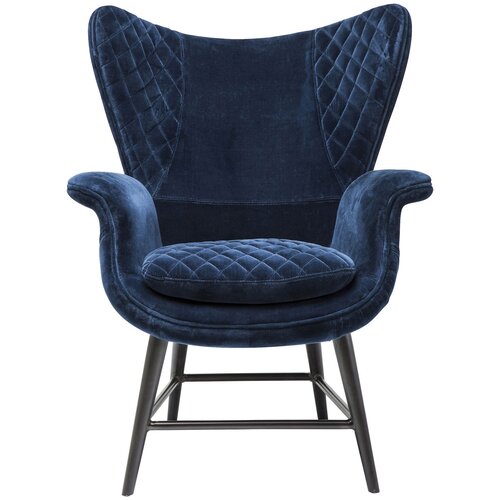 фото Kare design кресло tudor, коллекция "тюдор" 78*101*79, хлопок, стекловолокно, сталь, пенополиуретан, синий
