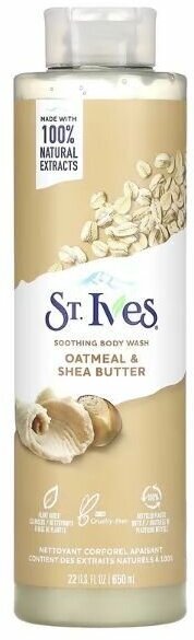 St. Ives, Успокаивающий гель для душа, с овсянкой и маслом ши 22 жидких унции (650 мл)