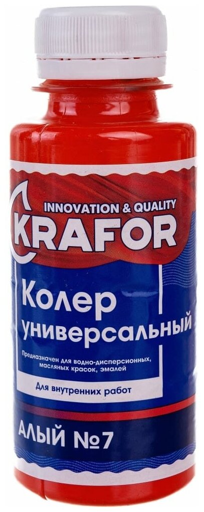 Универсальный колер Krafor № 7 алый 0.1 л 32156 - фотография № 3