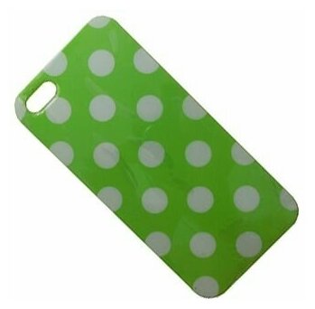 Чехол для iPhone 5/5s силиконовый "Горошек" <зелено-белый>