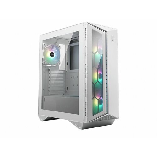 Компьютерный корпус MSI MPG GUNGNIR 110R WHITE 2xUSB 3.0, 1xType C, 4x120mm ARGB Fan, Tempered Glass Window, Brown Box корпус ginzzu sl220 white fan 12led usb3 0 window sl220