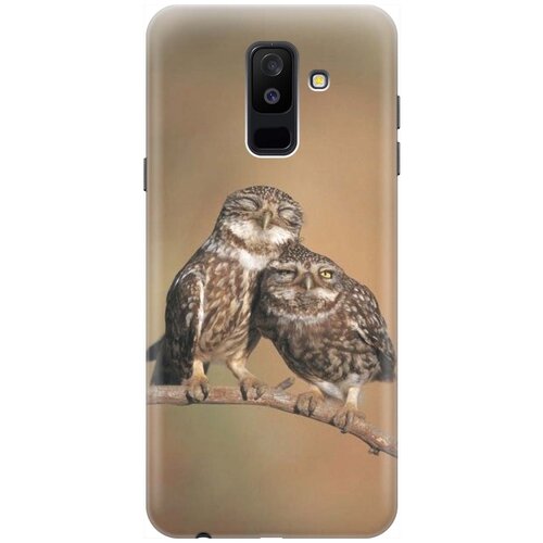 фото Gosso ультратонкий силиконовый чехол-накладка для samsung galaxy a6 plus (2018) с принтом "пара совушек"