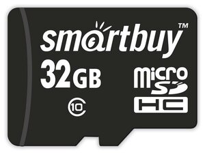 Карта памяти SmartBuy microSDHC 32 ГБ Class 10, UHS Class 1, R/W 30/20 МБ/с, 1 шт., черный