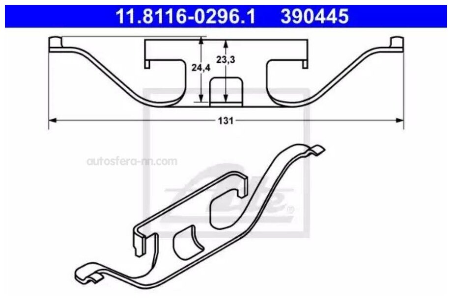 Комплект монтажный тормозных колодок BMW - 3 (E46) - 330 d BMW - 3 Touring (E46) - 330 i ATE 11.8116-0296.1 | цена за 1 шт | минимальный заказ 1