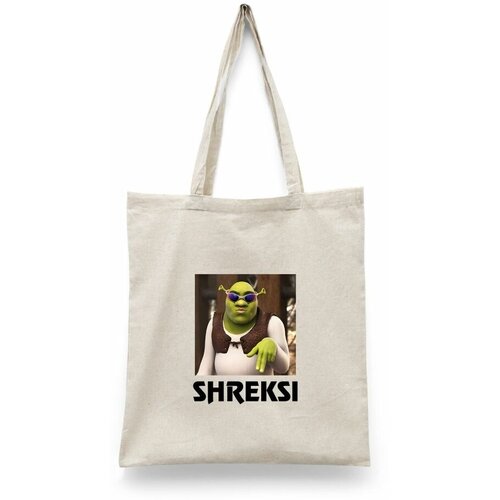 фото Сумка-шоппер унисекс каждому своё "шрек/shrek/фиона/осёл" черная