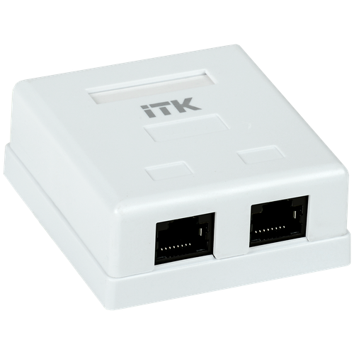 Розетка информационная RJ45 кат.5е UTP 2 порта настенная GENERICA ITK CS2-1C5EU-22-G (6шт. в упак.)