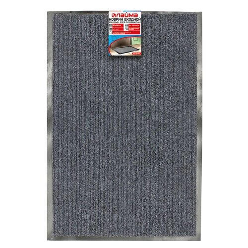 фото Придверный коврик лайма ворсовый влаго-грязезащитный, размер: 0.6х0.4 м, серый