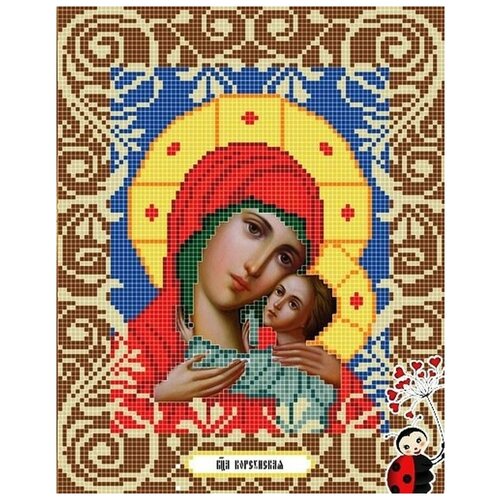 Рисунок на ткани Божья коровка Богородица Корсунская, 20x25 см рисунок на ткани божья коровка архангел михаил 20x25 см