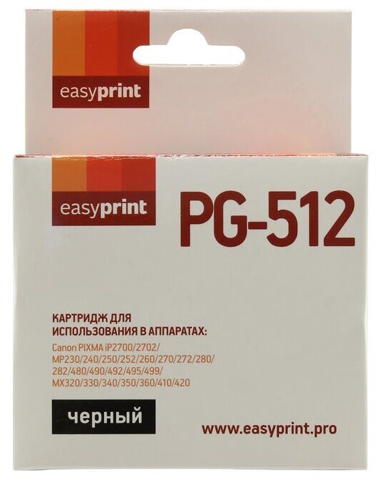 Картридж EasyPrint IC-PG512 для Canon PIXMA iP27.0/6.0/6.0/410, черный