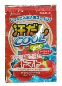 Фото Hakugen Соль для ванны Asedashi Cool с экстрактом томата, 25 г