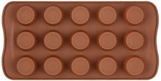 Форма для конфет S-CHIEF Вдохновение SPC-0118, 15 ячеек, коричневый