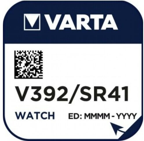 Батарейка для часов Varta V392 SR41 1.55V, 7.9x3.6mm в блистере 1 шт.