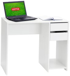 Стол письменный Letta с 2 ящиками Ультра Белое тиснение.
