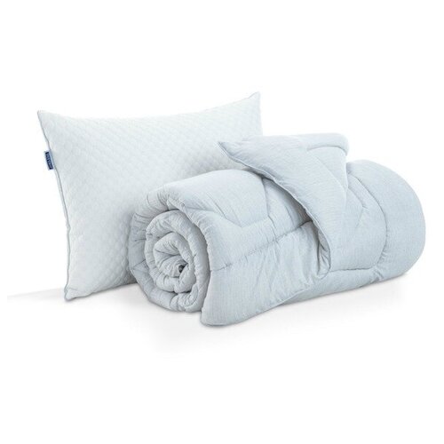 фото Комплект: подушка и одеяло dormeo «вдохновение». размер: 140х200 см. цвет: серый