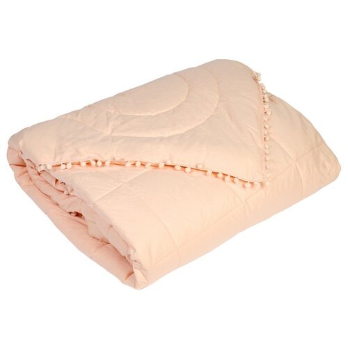 фото Одеяло плед bubble gum с помпонами 140х205 пудра sn-textile