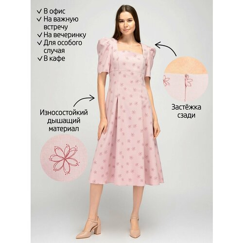 фото Платье viserdi, повседневное, миди, размер 46, розовый