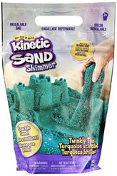 Кинетический песок Kinetic Sand с блестками (6060800/6060801), бирюзовый, 0.91 кг, пакет