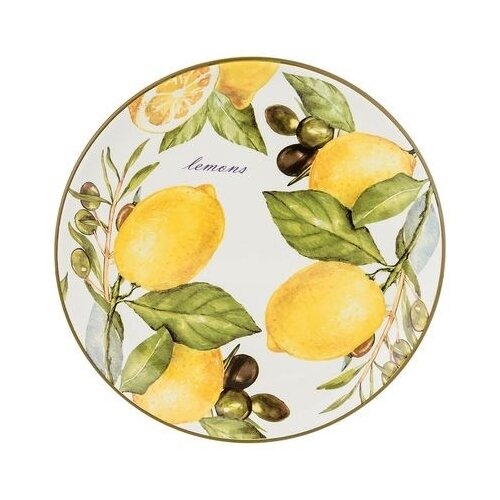 фото Agness тарелка лемон три, 21 см лимоны
