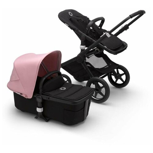 Универсальная коляска Bugaboo Fox 2 complete 2 в 1, black/black/soft pink, цвет шасси: черный