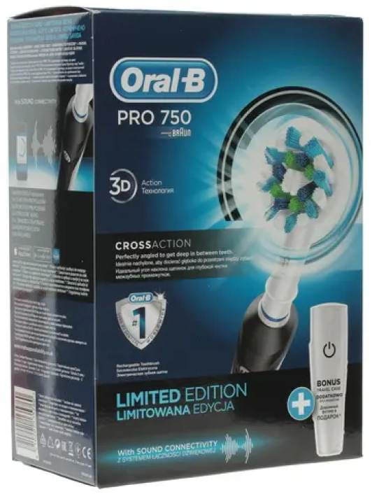 Электрическая зубная щетка Oral-B PRO 750 + футляр