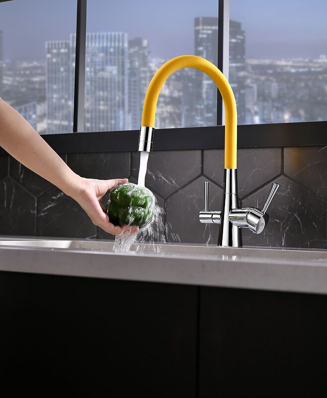 Смеситель Lemark Comfort LM3075C-Yellow для кухни с подключением к фильтру с питьевой водой - фотография № 4