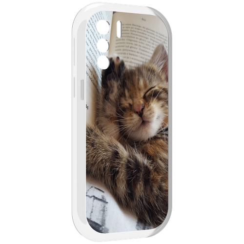 Чехол MyPads Спящий-котенок для UleFone Note 13P задняя-панель-накладка-бампер