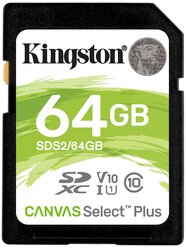 Карта памяти Kingston SDS2 64 GB, чтение: 100 MB/s, запись: 85 MB/s