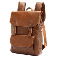 Рюкзак MyPads 3526-2 из качественной импортной эко-кожи светло-коричневого цвета необычный красивый компактный рюкзак для фотоаппарата и ноутбука.