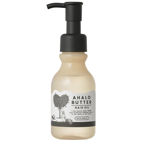 AHALO BUTTER Премиальное масло для волос Hair Oil Rich Moist для увлажнения, защиты и блеска, содержит 22 растительных масла, аромат тропических цветов, 95 мл