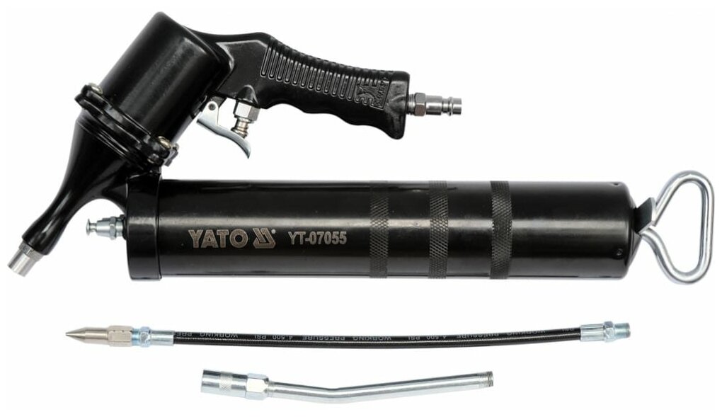 YATO Пневматический шприц для нагнетания густой смазки 400мл 02-08 MPa 28 l/min YT-07055