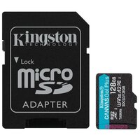 Карта памяти MicroSD 128GB Kingston Class 10 Canvas Go Plus UHS-I U3 V30 A2 170/90 Мб/с + SD адаптер