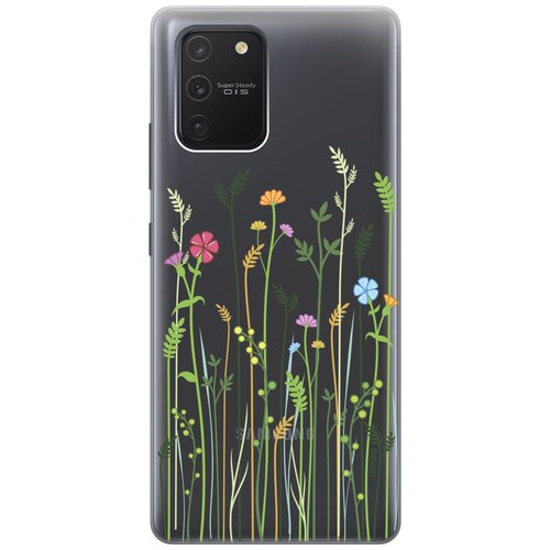 Ультратонкий силиконовый чехол-накладка Transparent для Samsung Galaxy S10 Lite с 3D принтом Flowers & Fern ультратонкий силиконовый чехол накладка transparent для samsung galaxy s10 lite с 3d принтом cats in love