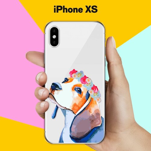 Силиконовый чехол Бигль на Apple iPhone Xs силиконовый чехол на apple iphone xs айфон xs нежные розы акварель прозрачный