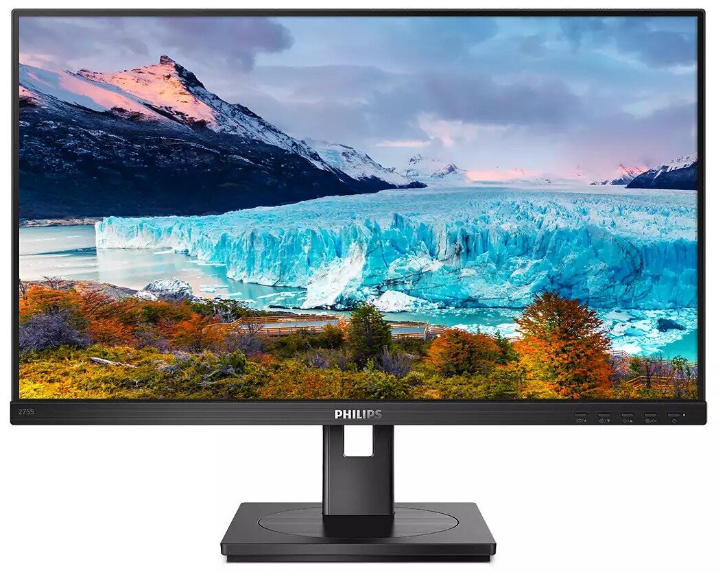 Монитор 27" Philips 275S1AE 2560x1440, 75Hz, IPS, 4 ms, 178°/178°, 300 cd/m, 50M:1, +DVI, black с поворотом экрана