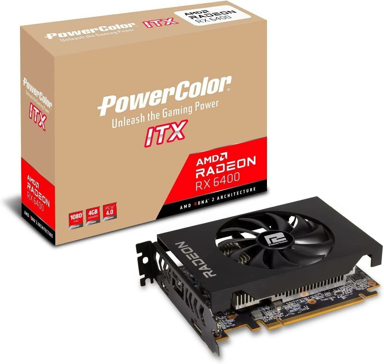 Видеокарта PowerColor AMD Radeon RX 6400 Low Profil (AXRX 6400 LP 4GBD6-DH) - фото №12