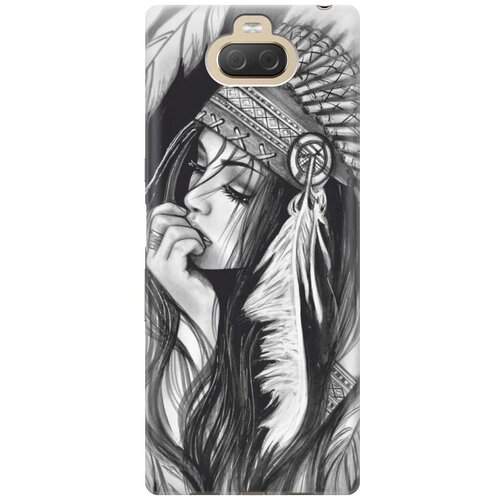 фото Re:pa накладка transparent для sony xperia 10 plus / xa3 ultra с принтом "эскиз девушки"