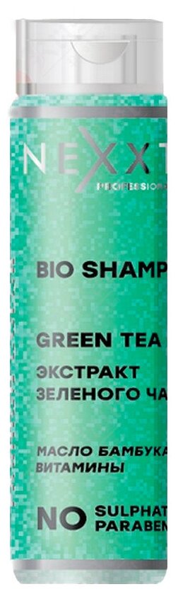 NEXPROF шампунь Professional Fashion Color Green Tea зеленый чай с маслом листьев бамбука, 200 мл
