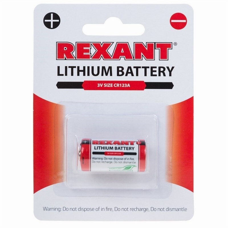 батарейка (cr123a, 1шт) rexant 30-1111 - фото №2