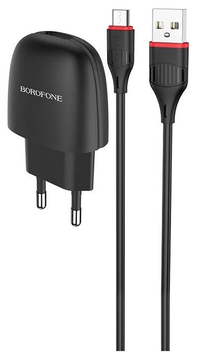 СЗУ Borofone + Micro USB, USB (BA49A) Black