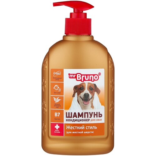 Шампунь -кондиционер Mr.Bruno №3 Жесткий стиль для собак с жесткой шерстью , 350 мл , 350 г