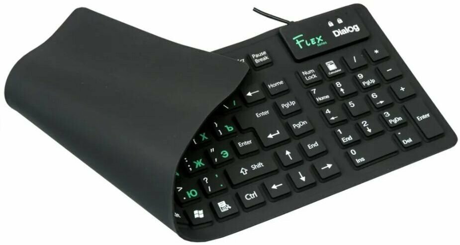 Гибкая водостойкая бесшумная проводная клавиатура KFX-05U