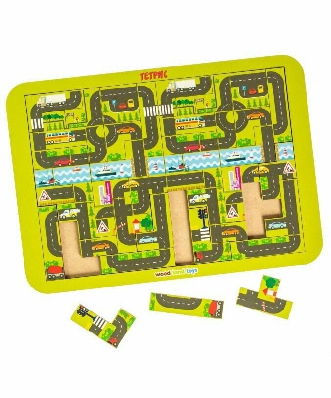 WoodlandToys Логическая игра Тетрис большой "Карта города" - фото №18