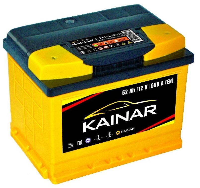 Автомобильный аккумулятор Kainar 6СТ-62 VL АПЗ п.п. 242х175х190
