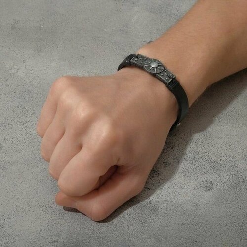 фото Жесткий браслет, размер 21 см, черный нет бренда