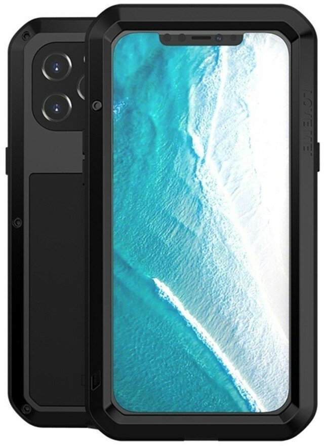 Гибридный чехол LOVE MEI для iPhone 12 Pro Max (черный)